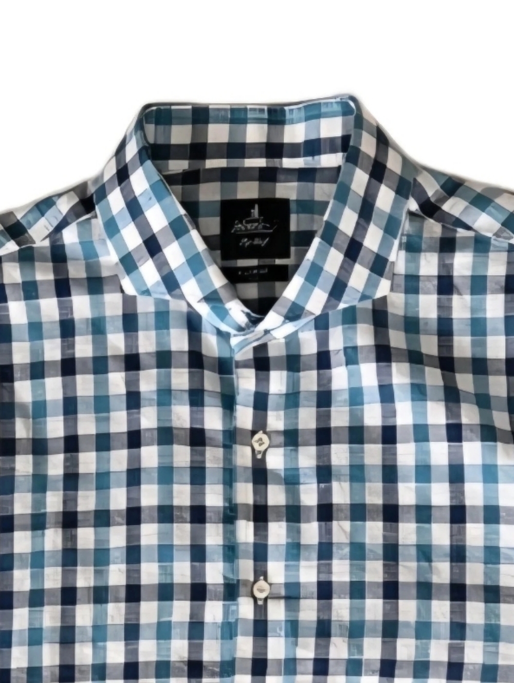 JOHNNIE-O Top Shelf Mens Button Down Linen Blend Shirt Size XL Blue/White Plaid